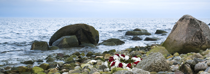 Blumen am Strand bei einer Seebestattung - Bestattungshaus von Birgelen